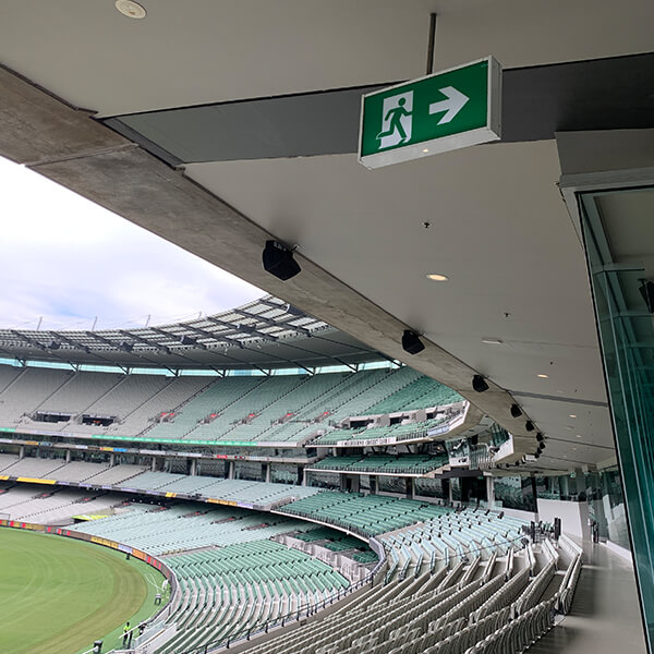 Clevertronics emergency lighting application Stadia